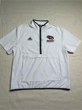 Adidas NCAA UOP Pacific Tigers Basketball Team Issue 1/4 Zip SS Pullover Mens L